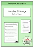 Vorschau - Arbeitsblätter - Interview Zeitzeuge - Berliner Mauer - Deckblatt