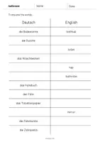 Vorschau - Arbeitsblätter - Bathroom: Vocabulary Mini Test (Englisch) - Seite 2