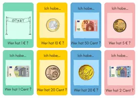 Vorschau - Spiele - Ich habe wer hat zum Thema Geld - Deckblatt