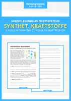 Vorschau - Arbeitsblätter - Technik - Synthetische Kraftstoffe (E-Fuels) - Deckblatt