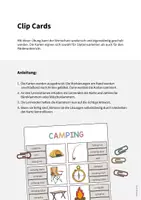 Vorschau - Stationenlernen - Camping: Clip Cards / Klammerkarten (Englisch) - Seite 1