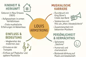 Vorschau - Arbeitsblätter - Arbeitsblätter zum Thema "Louis Armstrong" + Lösung & MP3 + Mindmap + Infografik - Seite 2