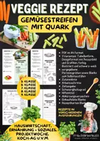 Vorschau - Arbeitsblätter - Vegetarisches Rezept Gemüsestreifen mit Quark-Dip ab 5. Klasse - Deckblatt