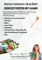 Vorschau - Arbeitsblätter - Vegetarisches Rezept Gemüsestreifen mit Quark-Dip ab 5. Klasse - Seite 1