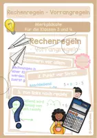 Vorschau - Poster - Rechenregeln - Vorrangregeln - Merkplakate - Deckblatt