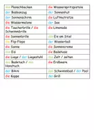 Vorschau - Arbeitsblätter - Wörterliste "Der Sommer" mit Wörtertabelle DaZ / DaF / Deutsch - Seite 3