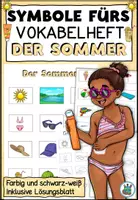 Vorschau - selbst erstellte Cliparts/Grafiken - Symbole fürs Vokabelheft "der Sommer" DaZ - Deckblatt