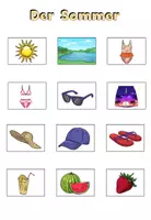 Vorschau - selbst erstellte Cliparts/Grafiken - Symbole fürs Vokabelheft "der Sommer" DaZ - Seite 1