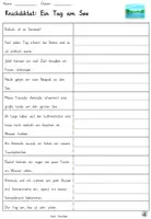 Vorschau - Arbeitsblätter - Nachschrift "Ein Tag am See Sommer" mit Knickdiktat und Lückentext DaZ / DaF/ Deutsch - Seite 3