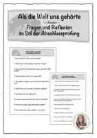 Vorschau - Arbeitsblätter - Fragen & Reflexion RSAP 25/26 Pflichtlektüre "Als die Welt uns gehörte" - Deckblatt