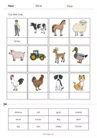Vorschau - Arbeitsblätter - Farm: Cut and Glue (Englisch) - Seite 2