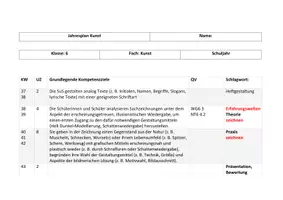 Vorschau - Lehrpläne/Lehrermaterial - Jahresplan Kunst 6 - Deckblatt