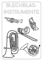 Vorschau - Mal- und Bastelvorlagen - Ausmalbilder Blechblasinstrumente | Instrumente Poster - Seite 3