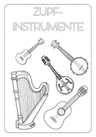 Vorschau - Arbeitsblätter - Ausmalbilder Zupfinstrumente | Instrumente, Saiteninstrumente Poster - Seite 3