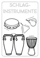 Vorschau - Arbeitsblätter - Ausmalbilder Schlaginstrumente 2 | Instrumente Poster - Seite 2