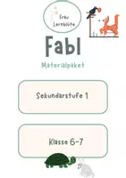 Vorschau - Unterrichtsreihen - Materialpaket - Fabel - Türkischunterricht - Deckblatt