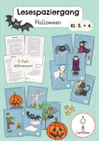 Vorschau - Arbeitsblätter - Lesespaziergang Halloween Grusel | Klasse 3 + 4 - Deckblatt