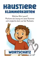 Aperçu - Fiches - Allemand Haustiere Klammerkarten Deutsch 1. Klasse 2. Klasse - Page 2