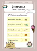 Vorschau - Arbeitsblätter - Lesepuzzle Sommer – Spielende Leseförderung - Deckblatt