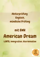 Vorschau - Test - Abiturprüfung Englisch, mündliche Prüfung, American Dream, immigration, discrimination, LGBTQ, mit EWH - Deckblatt