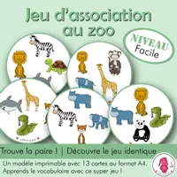 Aperçu - Jeux - Jeu Dobble • Jeu d’association ZOO • Niveau facile - Page de couverture