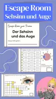 Vorschau - Arbeitsblätter - Escape Room - der Sehsinn und das Auge - Deckblatt