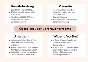 Vorschau - Arbeitsblätter - Verbraucherrechte: Garantie, Gewährleistung & Umtausch - Seite 3