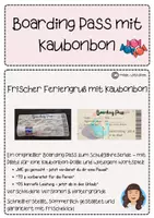 Vorschau - Mal- und Bastelvorlagen - Boarding Pass Sommerferien mit Kaubonbon - Deckblatt