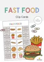 Vorschau - Stationenlernen - Fast Food: Clip Cards / Klammerkarten (Englisch) - Deckblatt