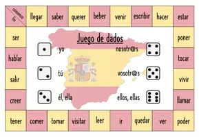 Vorschau - Spiele - Juego de dados: Spielfeld (verbos) - Seite 1