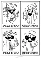 Vorschau - Arbeitsblätter - Kaktus Sommergrüße - Geschenkidee für die Sommerferien - Seite 2