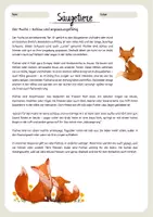 Vorschau - Arbeitsblätter - Säugetiere - Der Fuchs + Steckbrief - Deckblatt