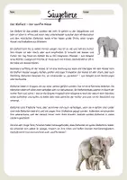 Vorschau - Arbeitsblätter - Säugetiere - Der Elefant + Steckbrief - Deckblatt
