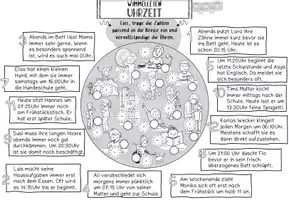 Vorschau - Arbeitsblätter - WIMMELLESEN Tagesablauf Uhrzeit 5-fach differenziert - Seite 3