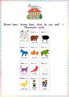 Vorschau - Spiele - Brown Bear: Movement Cards anhand der Lektüre "Brown Bear, Brown Bear, What Do You See?" - Englisch - Kl. 1/2 - Deckblatt