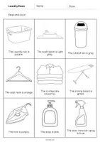 Vorschau - Arbeitsblätter - Laundry Room: Read and Color 2 (Englisch) - Seite 3