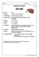 Vorschau - Arbeitsblätter - Sachtexte verfassen - Arbeitsblätter (Tier-Steckbriefe), Merkblatt & Bewertungsbogen/Checkliste - Seite 1