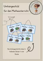 Vorschau - Anderer Materialtyp - Umhängeschilder für den Matheunterricht - Deckblatt