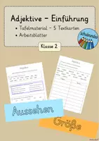 Vorschau - Arbeitsblätter - Einführung Adjektive Klasse 2 (ABs+Tafelmaterial) - Deckblatt