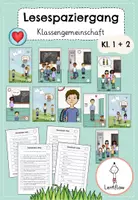 Vorschau - Arbeitsblätter - Lesespaziergang Klassengemeinschaft | Klasse 1 + 2 - Deckblatt