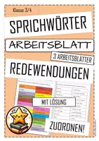 Vorschau - Arbeitsblätter - Sprichwörter & Redewendungen ARBEITSBLATT Deutsch - Deckblatt