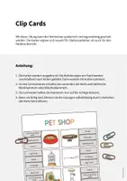 Vorschau - Stationenlernen - Pet Shop: Clip Cards / Klammerkarten (Englisch) - Seite 1