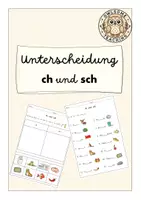 Vorschau - Arbeitsblätter - Unterscheidung von ch und sch (Bildkarten und Arbeitsblätter) (Kl. 1) - Deckblatt