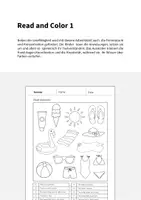 Vorschau - Arbeitsblätter - Summer: Read and Color 1 (Englisch) - Seite 1