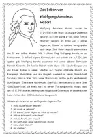 Vorschau - Arbeitsblätter - Komponisten kennen: "Wolfgang Amadeus Mozart" - Seite 1