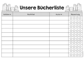 Vorschau - Arbeitsblätter - Leseliste: Mein Lesebuch (inkl. Bewertung) Tabelle - Seite 2
