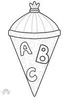Vorschau - Mal- und Bastelvorlagen - Schultüten Ausmalbilder - Blanko,Muster und Buchstaben - Seite 1