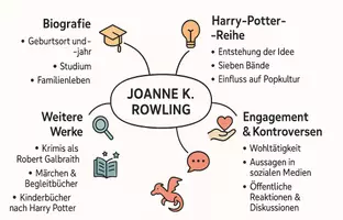 Vorschau - Arbeitsblätter - Arbeitsblätter zum Thema "Joanne K. Rowling" + Lösung & MP3 + Mindmap + Infografik - Seite 2