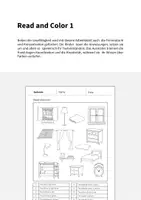 Vorschau - Arbeitsblätter - Bedroom: Read and Color 1 (Englisch) - Seite 1