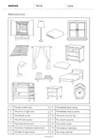 Vorschau - Arbeitsblätter - Bedroom: Read and Color 1 (Englisch) - Seite 2